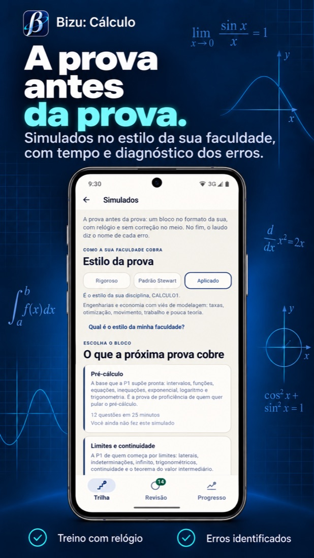 Tela do aplicativo: Simulados